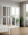 72" White Solid Wood Mirrored Five Door Combo Dresser