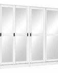 72" White Solid Wood Mirrored Five Door Combo Dresser