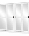 72" White Solid Wood Mirrored Five Door Combo Dresser