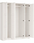 72" White Solid Wood Four Door Combo Dresser