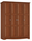 72" Coffee Solid Wood Four Door Combo Dresser