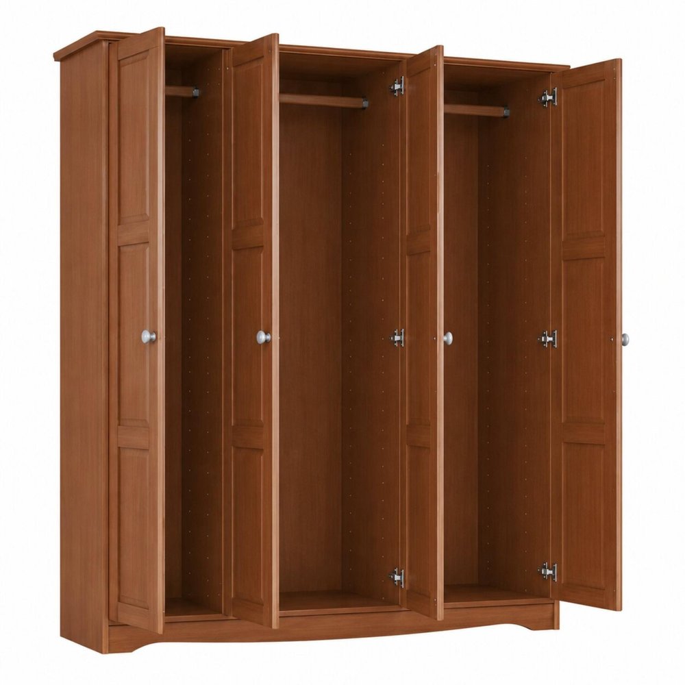 72" Coffee Solid Wood Four Door Combo Dresser