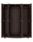 72" Dark Brown Solid Wood Four Door Combo Dresser