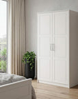 72" White Solid Wood Two Door Combo Dresser