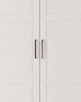 72" White Solid Wood Two Door Combo Dresser