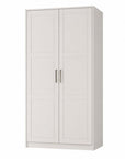 72" White Solid Wood Two Door Combo Dresser