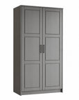 72" Gray Solid Wood Two Door Combo Dresser