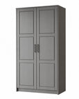 72" Gray Solid Wood Two Door Combo Dresser