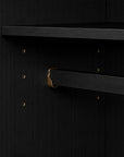 72" Black Solid Wood Mirrored Two Door Combo Dresser