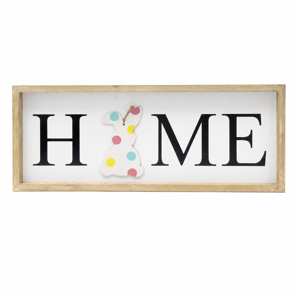 9" X 23" Black Natural And White Celebration Home Wood Wall Decor