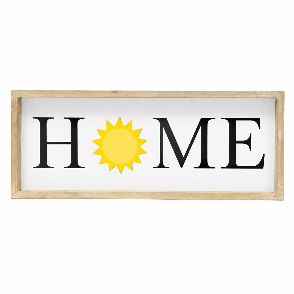 9" X 23" Black Natural And White Celebration Home Wood Wall Decor
