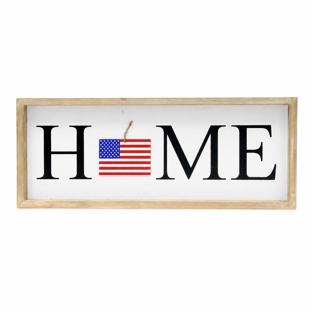 9" X 23" Black Natural And White Celebration Home Wood Wall Decor
