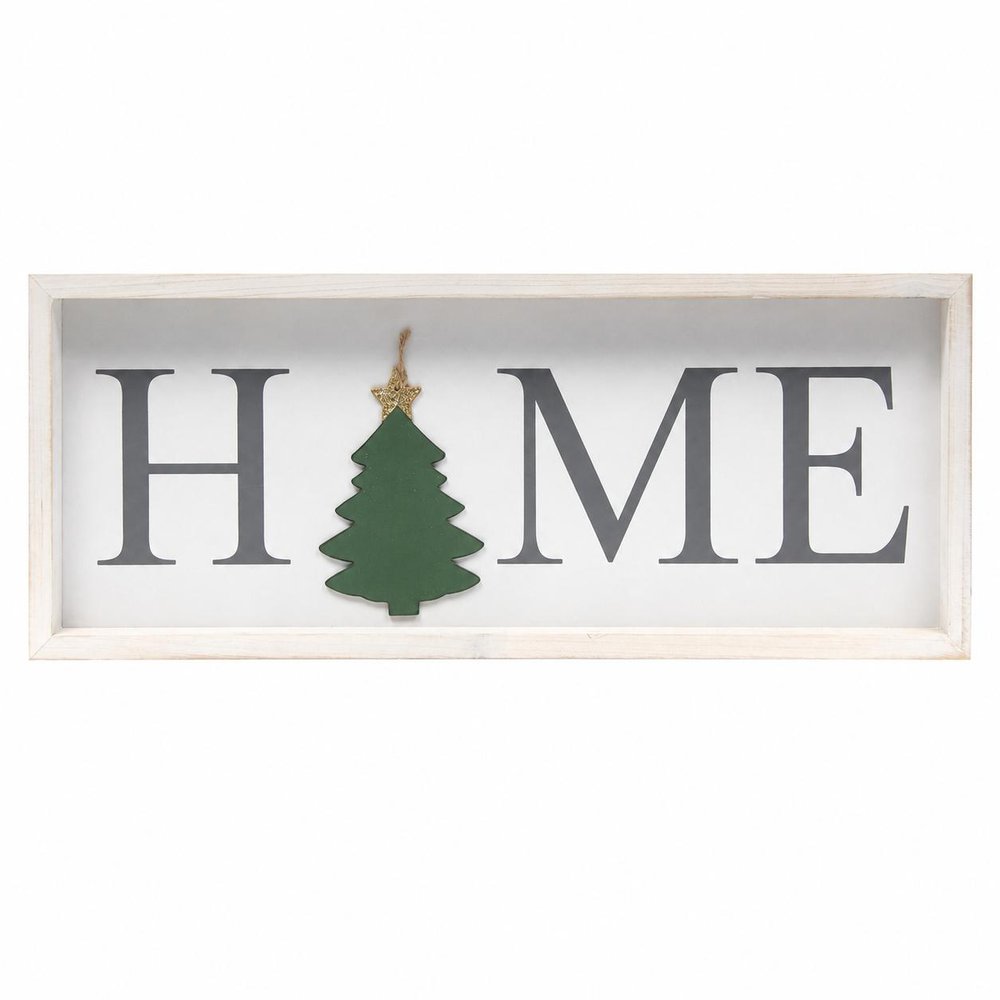 9" X 23" Black Natural And White Celebration Home Wood Wall Decor