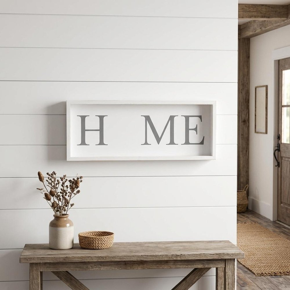 9" X 23" Black Natural And White Celebration Home Wood Wall Decor