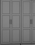 72" Gray Solid Wood Four Door Combo Dresser