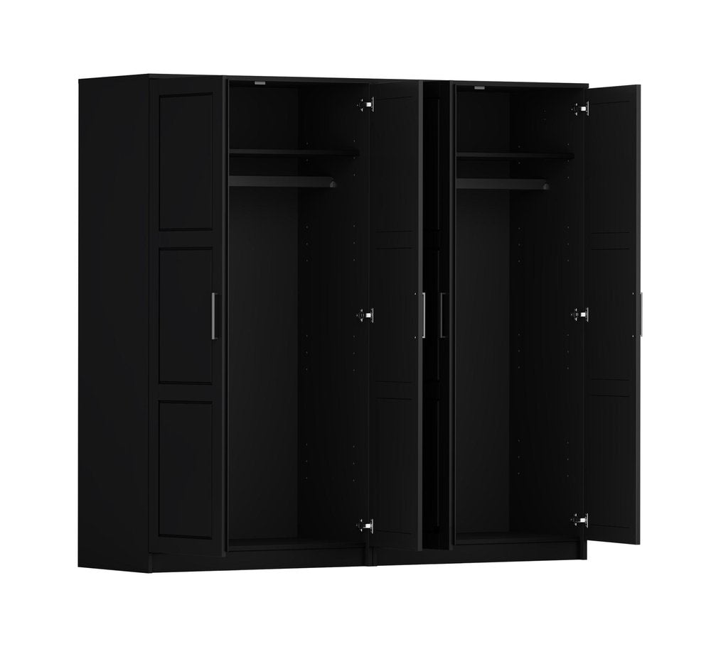 72" Gray Solid Wood Four Door Combo Dresser