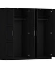 72" Gray Solid Wood Four Door Combo Dresser