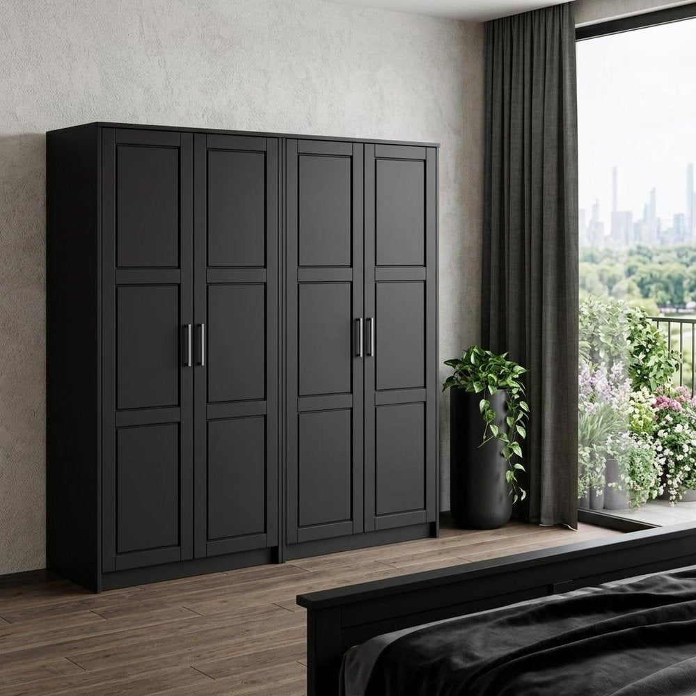 72" Gray Solid Wood Four Door Combo Dresser