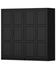 72" Gray Solid Wood Four Door Combo Dresser