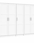 72" White Solid Wood Five Door Combo Dresser