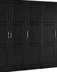 72" Black Solid Wood Five Door Combo Dresser