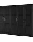 72" Black Solid Wood Five Door Combo Dresser