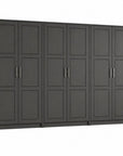 72" Black Solid Wood Six Door Combo Dresser