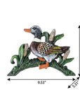 8" Black Green And Brown Iron Duck Garden Hose Hanger