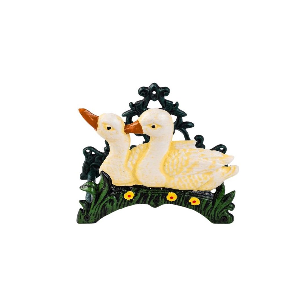 8" Black And Yellow Iron Ducklings Garden Hose Hanger