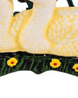 8" Black And Yellow Iron Ducklings Garden Hose Hanger