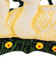 8" Black And Yellow Iron Ducklings Garden Hose Hanger
