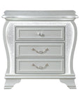 31" Silver Wood Two Drawer Nightstand