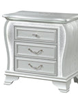31" Silver Wood Two Drawer Nightstand