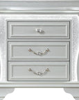 31" Silver Wood Two Drawer Nightstand