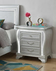 31" Silver Wood Two Drawer Nightstand