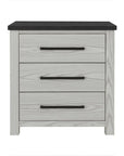 24" Beige Wood Two Drawer Nightstand