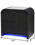 27" White And Black Wood Lighted Nightstand with USB Port and Integrated Tech