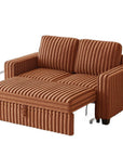 58" Brown And Black Faux Leather Loveseat