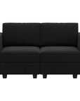 64" Green And Black Velvet Modular Loveseat With Storage