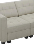 64" Black Velvet Modular Loveseat With Storage