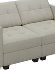 64" Black Velvet Modular Loveseat With Storage