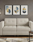 64" Black Velvet Modular Loveseat With Storage