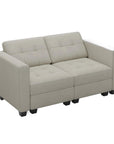 64" Black Velvet Modular Loveseat With Storage