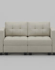 64" Black Velvet Modular Loveseat With Storage