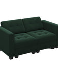 64" Black Velvet Modular Loveseat With Storage