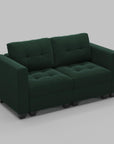 64" Black Velvet Modular Loveseat With Storage