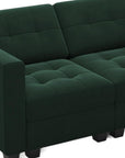 64" Black Velvet Modular Loveseat With Storage