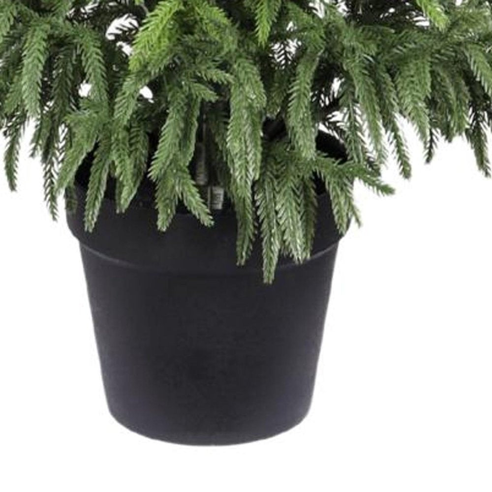 48" Green Artificial Pine Tree In Round Black Pot