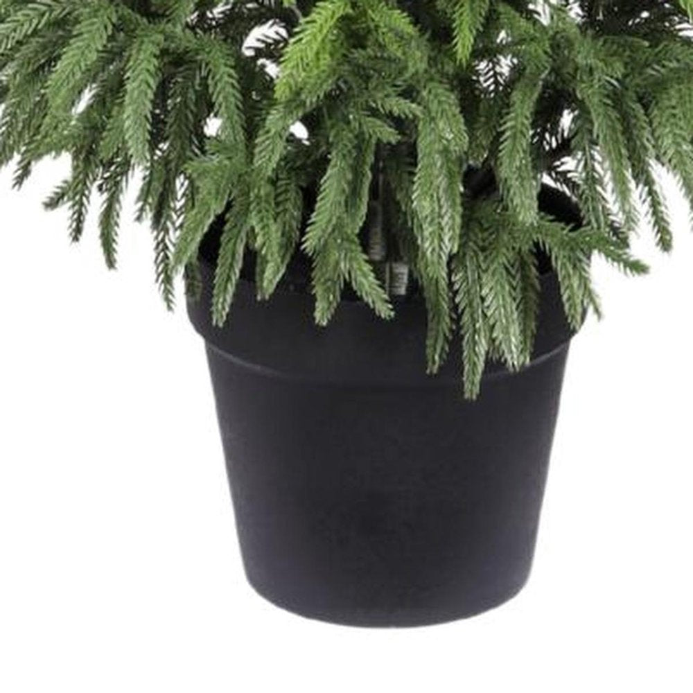 48" Green Artificial Pine Tree In Round Black Pot