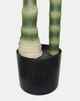 60" Green Artificial Palm Tree In Round Black Pot